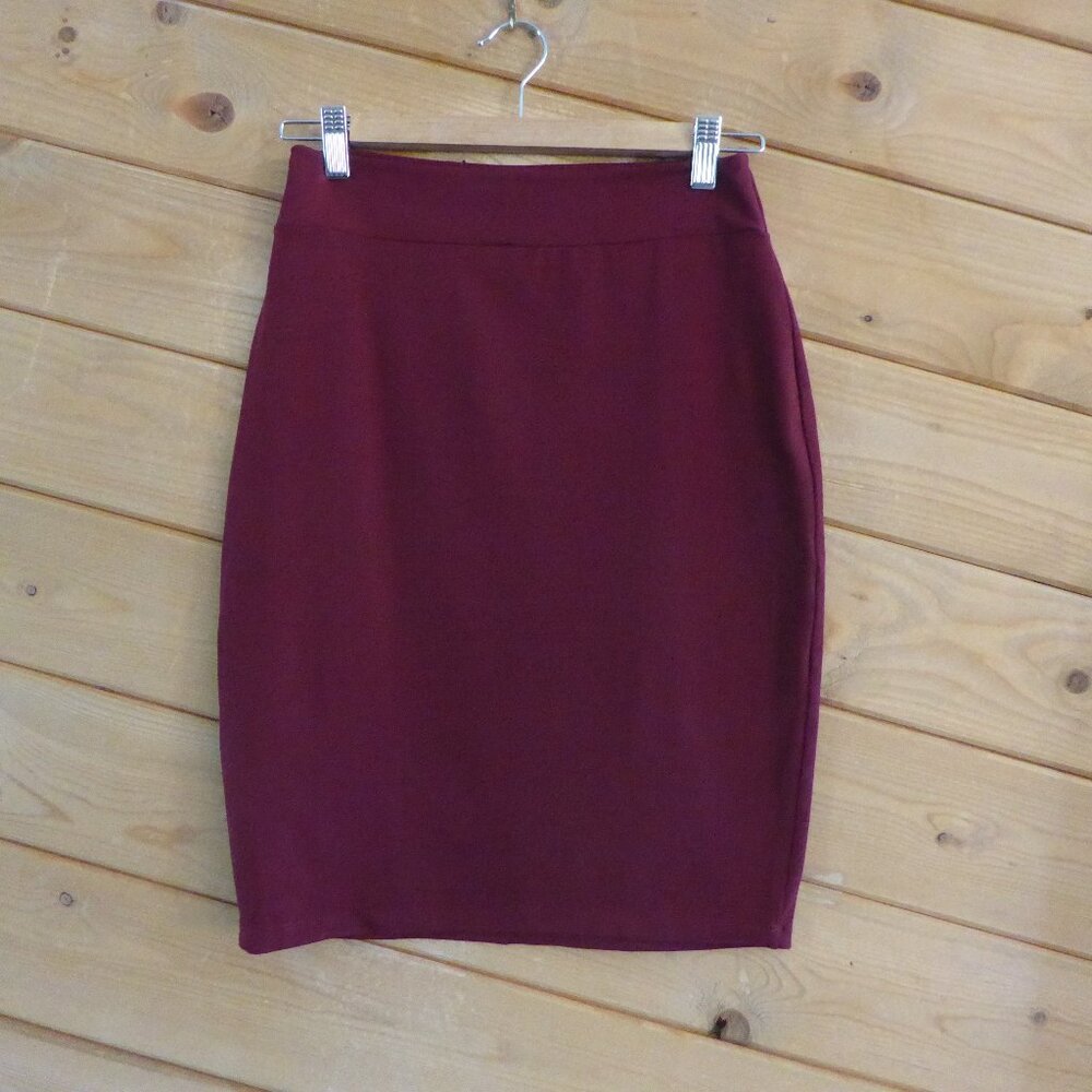 Susana Monaco Maroon Pencil Skirt